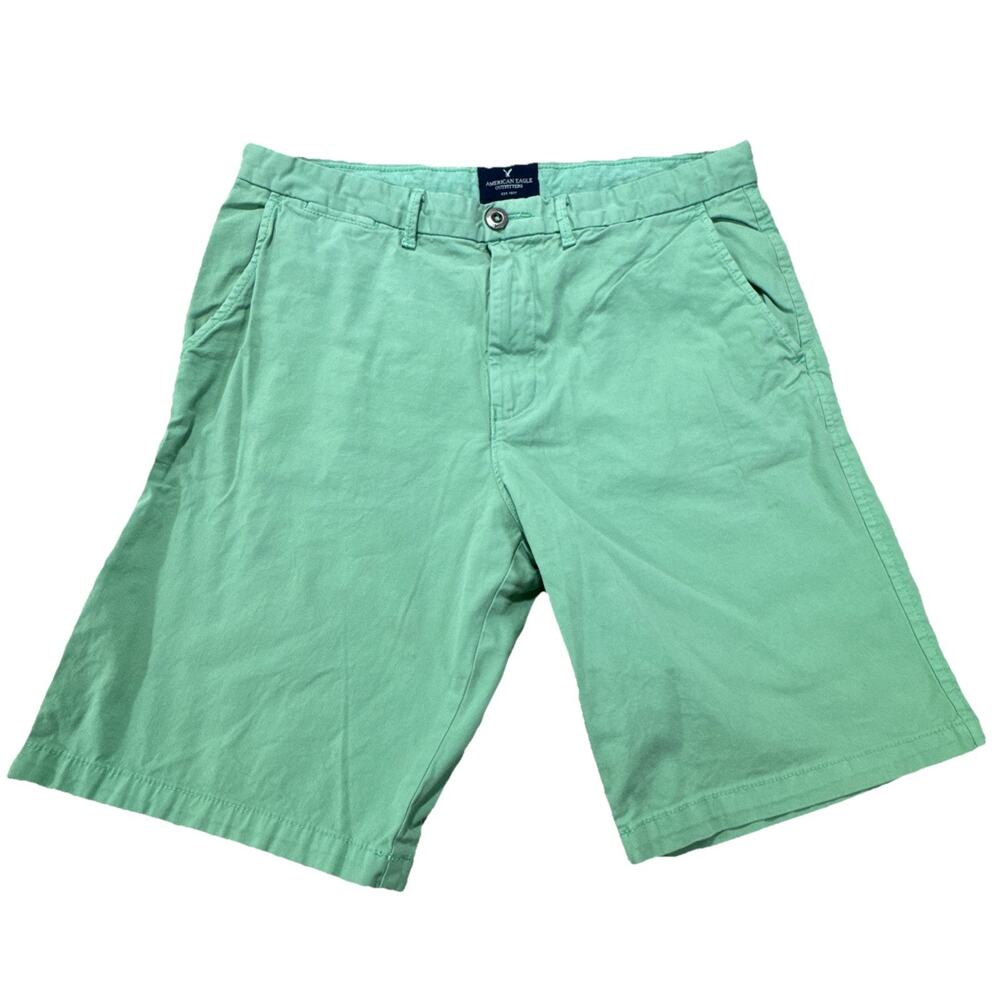 Men's 33(35) AEO American Eagle Outfitters PREP Casual Shorts Light Green